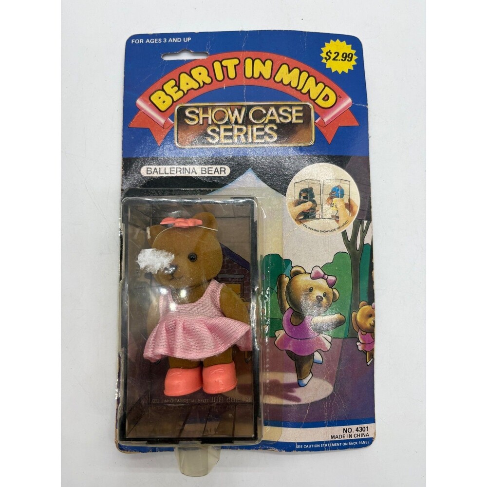 Vintage Bear It In Mind Show Case Series Ballerina Bear Flocked Figure BBI